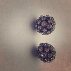 Rhinestone/mint green stud Earrings